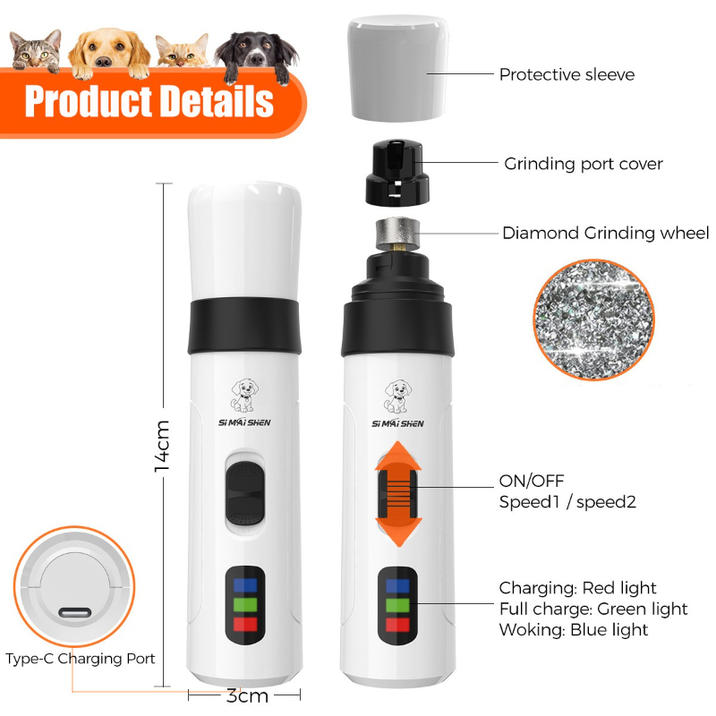 Electric Pet Nail Grinder 2 Sp - Pet Supplies Nail Trim incelemesi ve fiyatı