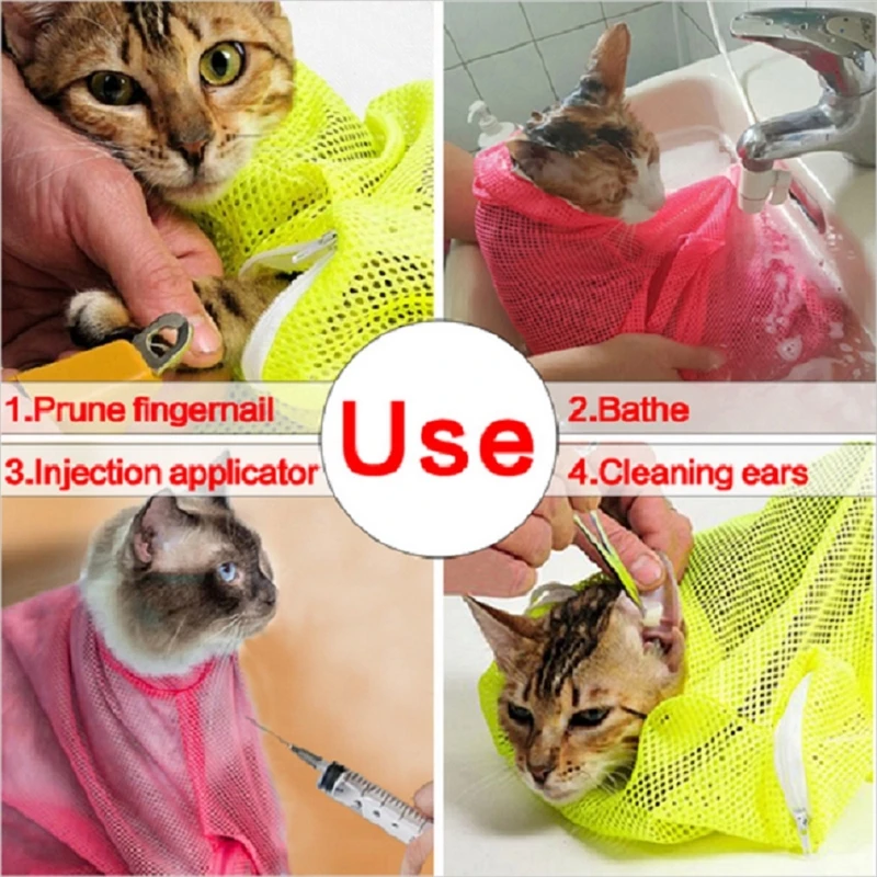 Mesh Pet Bath Bag Cats Groomin - Pet Supplies Nail Trim incelemesi ve fiyatı