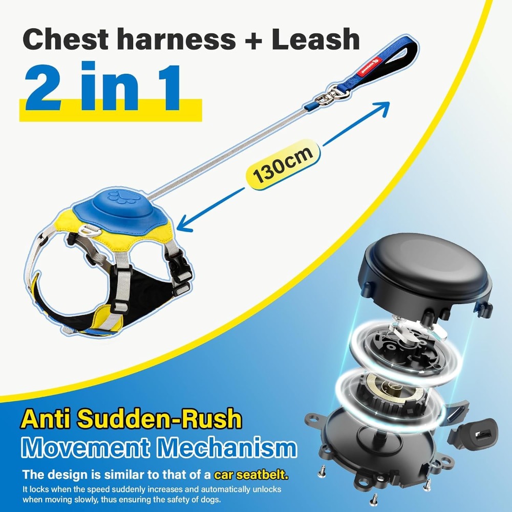 No Pull Dog Harness, 2 in 1 Re - Retractable Dog Leash incelemesi ve fiyatı