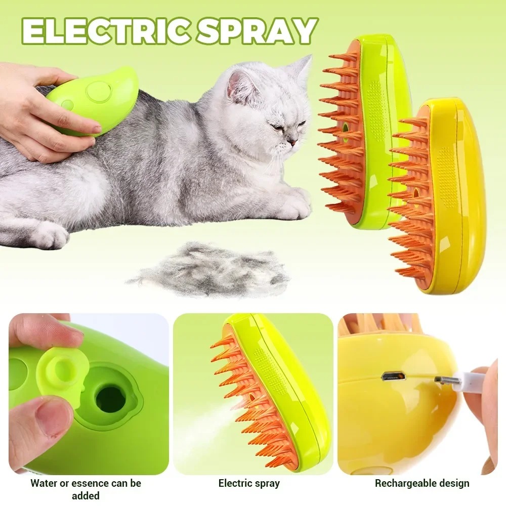 Cat Steam Brush Electric Spray - Pet Supplies Grooming Hours incelemesi ve fiyatı