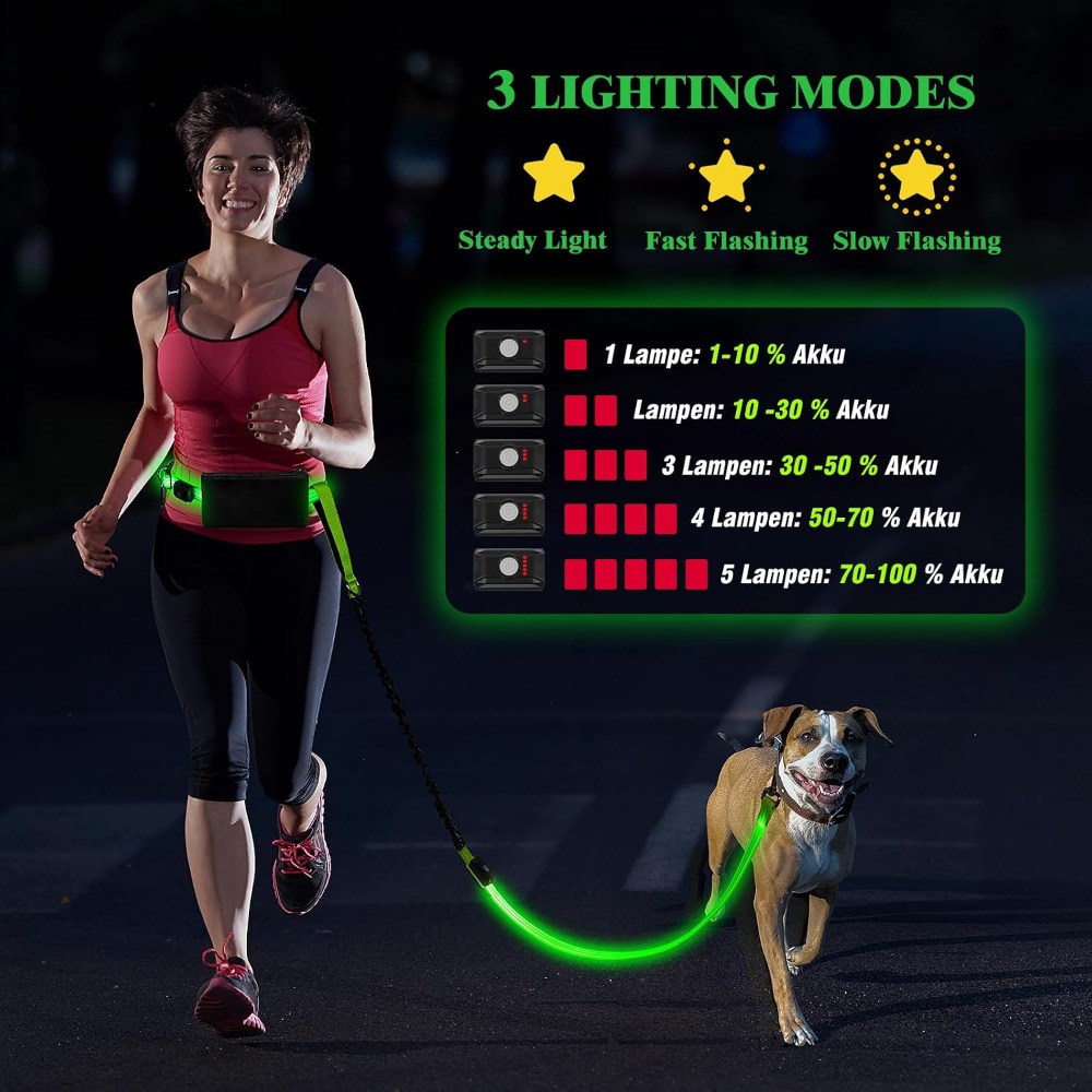 LED Hands Free Dog Leash, Wais - Retractable Dog Leash incelemesi ve fiyatı