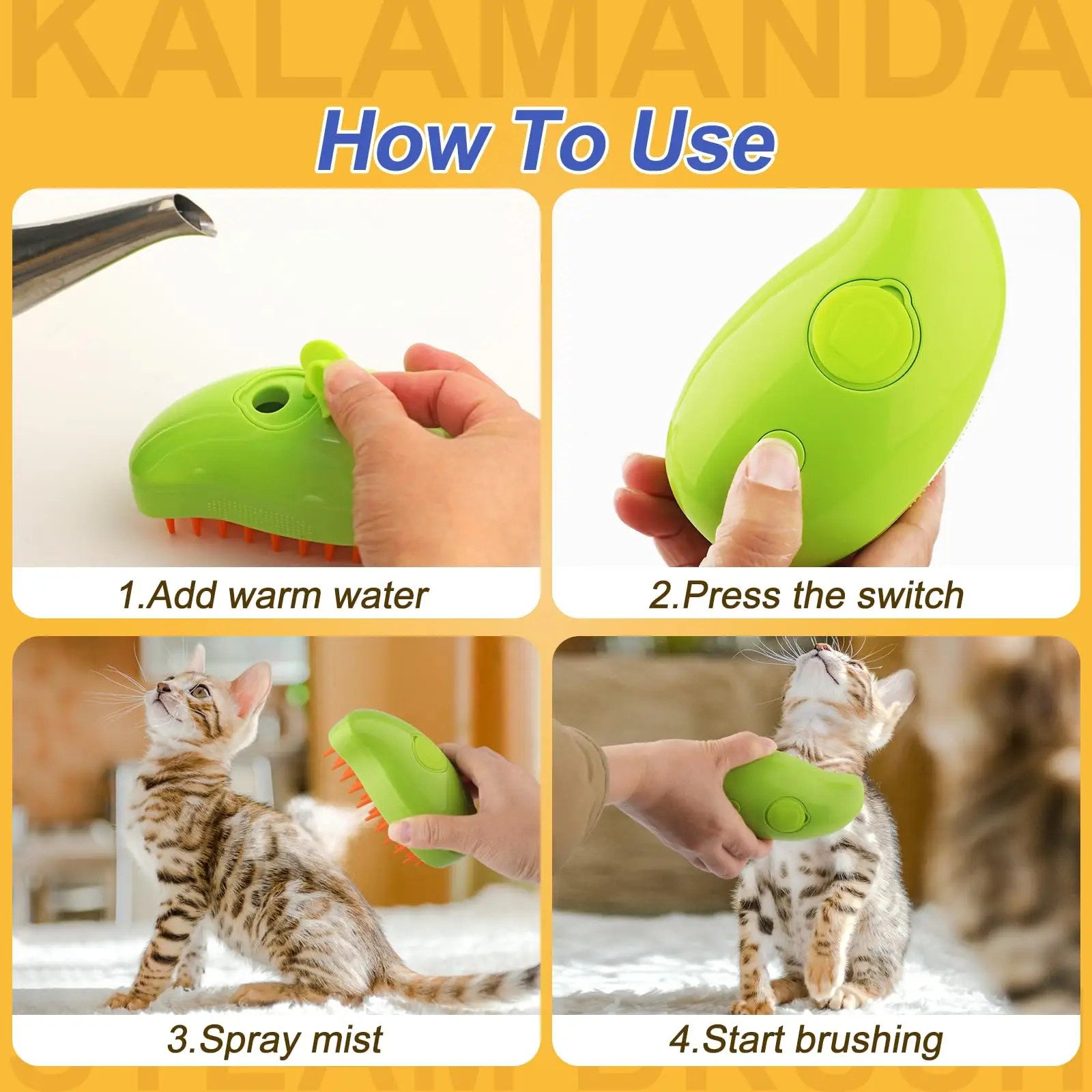 3-in-1 Steamy Brush for Pet Ca - Pet Supplies Grooming Hours incelemesi ve fiyatı