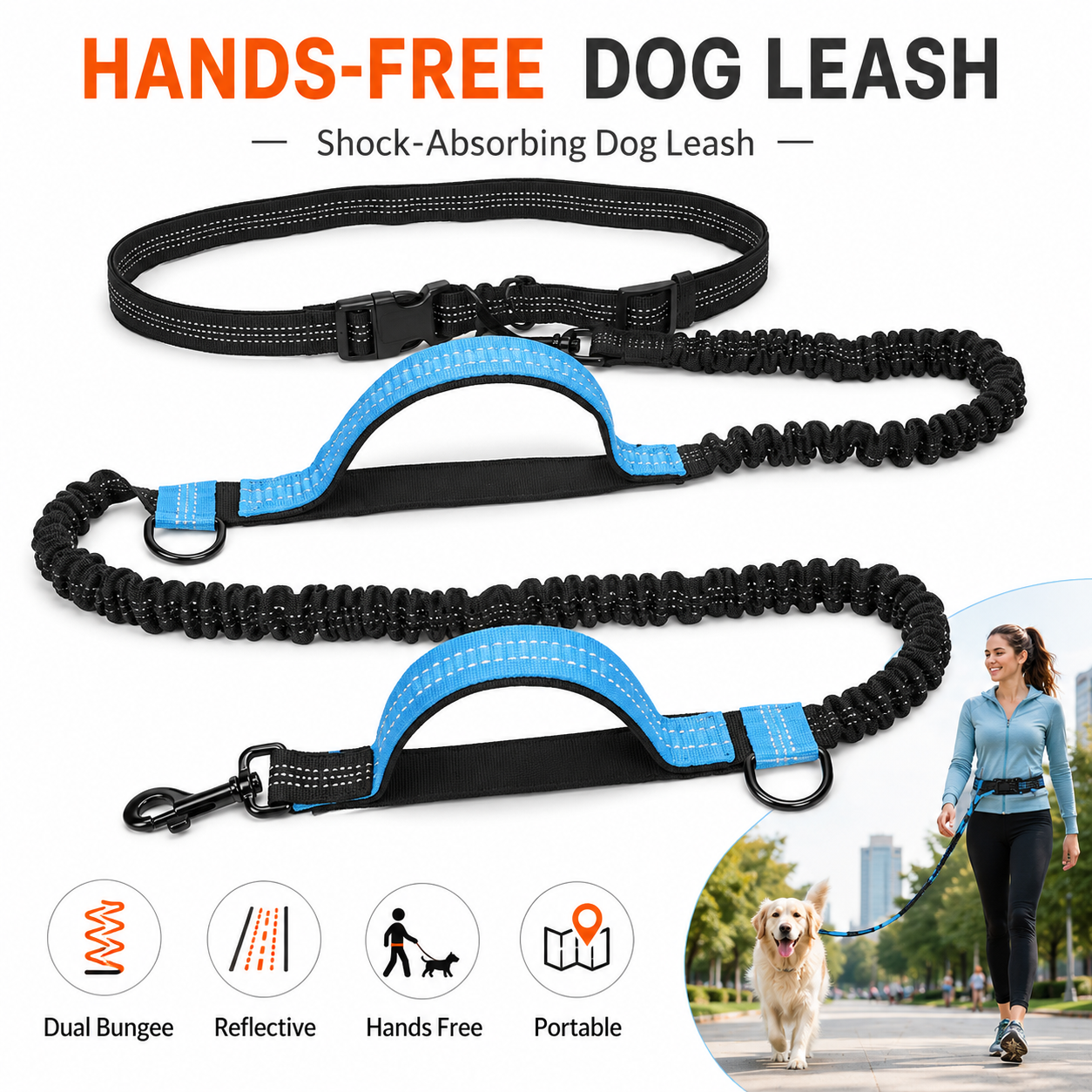 Double elastic reflective runn - Retractable Dog Leash incelemesi ve fiyatı