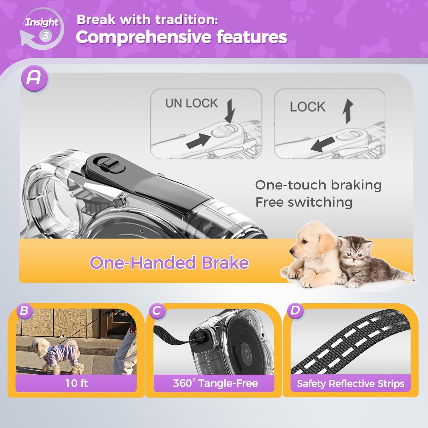 10ft Retractable Dog Leash for - Retractable Dog Leash incelemesi ve fiyatı