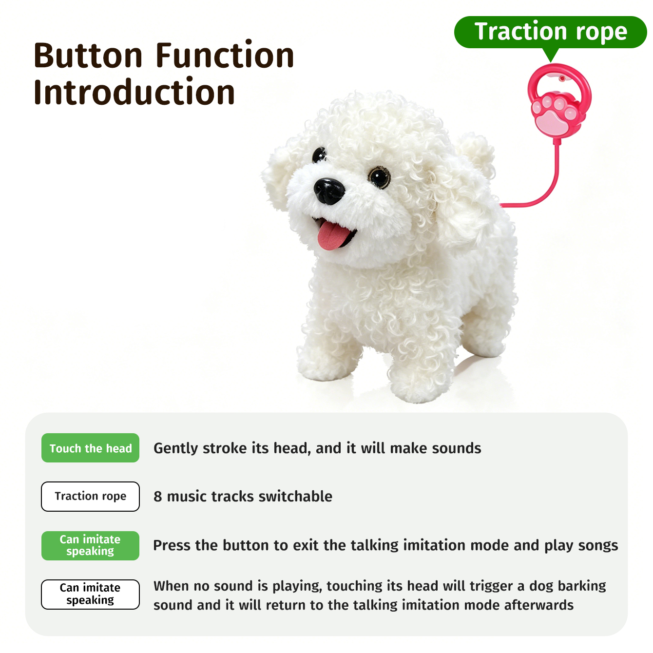 Music-themed plush toy dog wit - Retractable Dog Leash incelemesi ve fiyatı