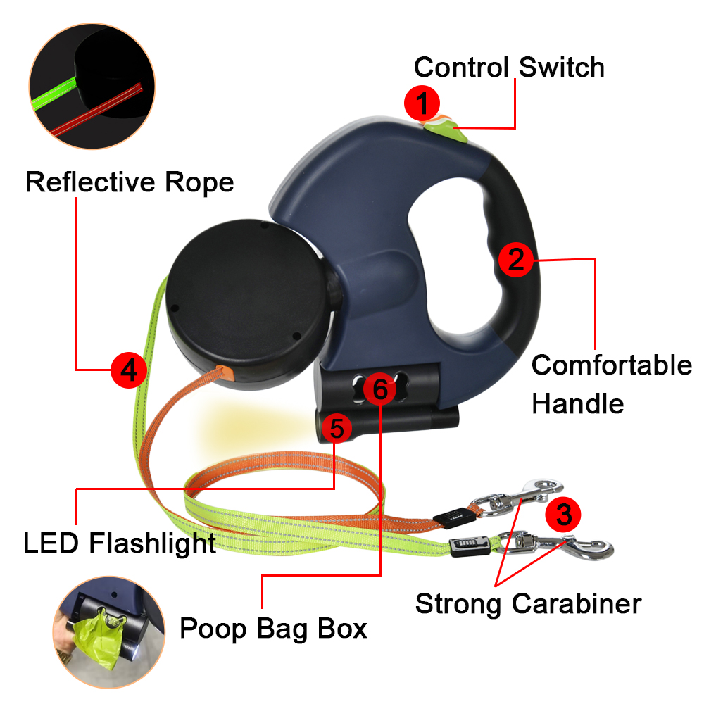 Dual Pet Leash for 2 Dogs Retr - Retractable Dog Leash incelemesi ve fiyatı