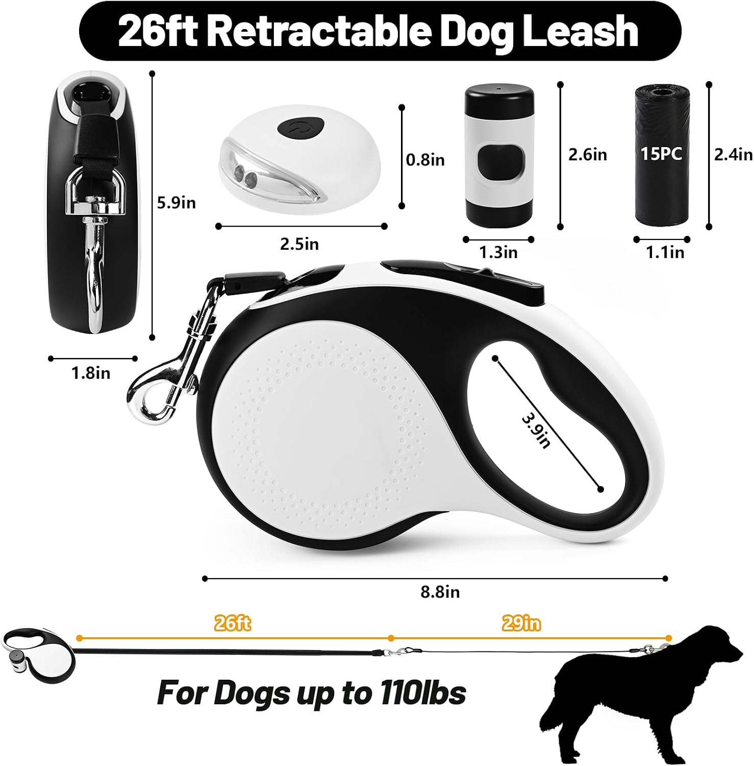 26ft Retractable Dog Leash for - Retractable Dog Leash incelemesi ve fiyatı