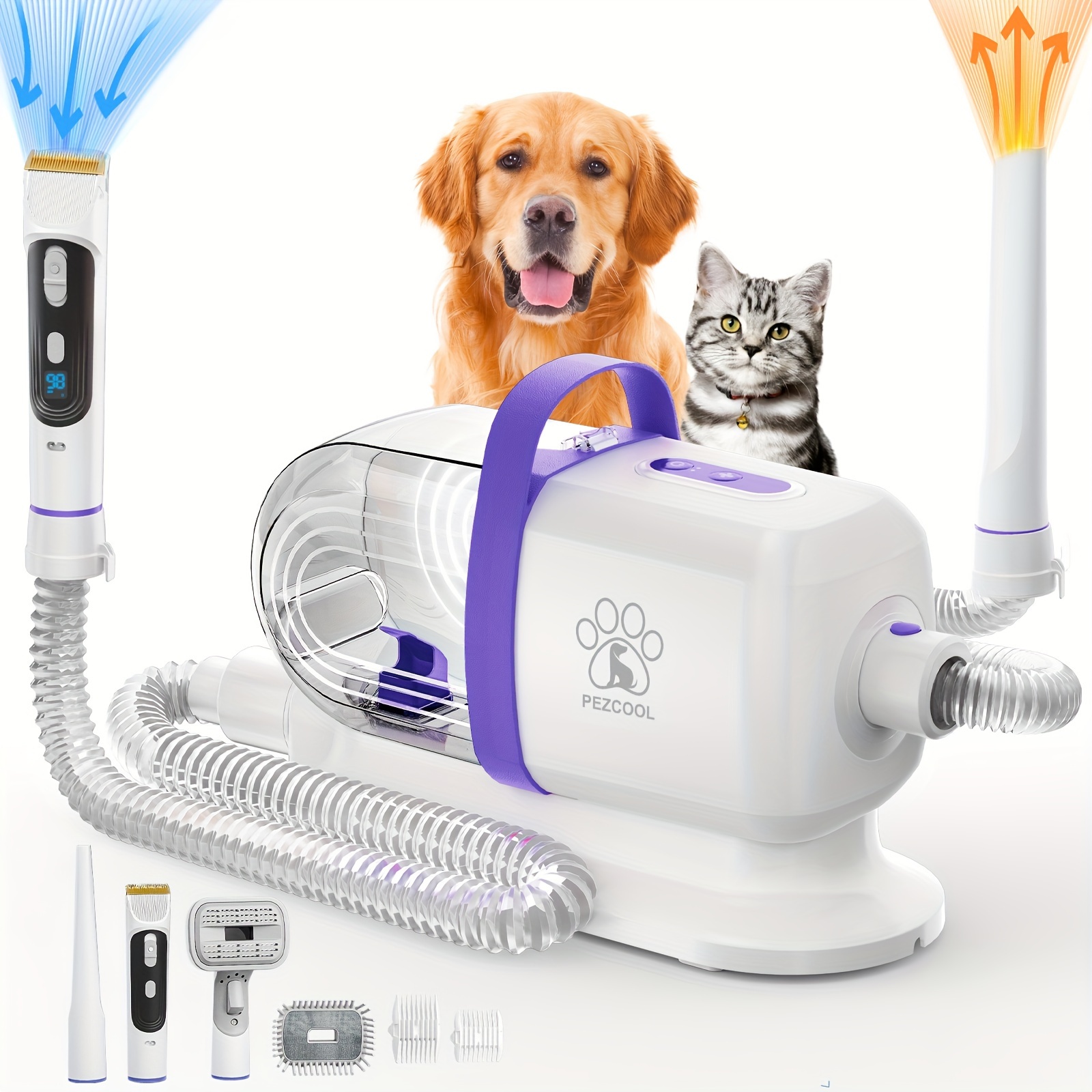 8-in-1 Dog Grooming Vacuum for - Pet Supplies Grooming Hours incelemesi ve fiyatı